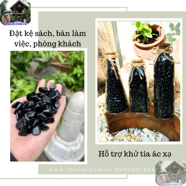 Đá mắt rồng đen vụn phong thủy