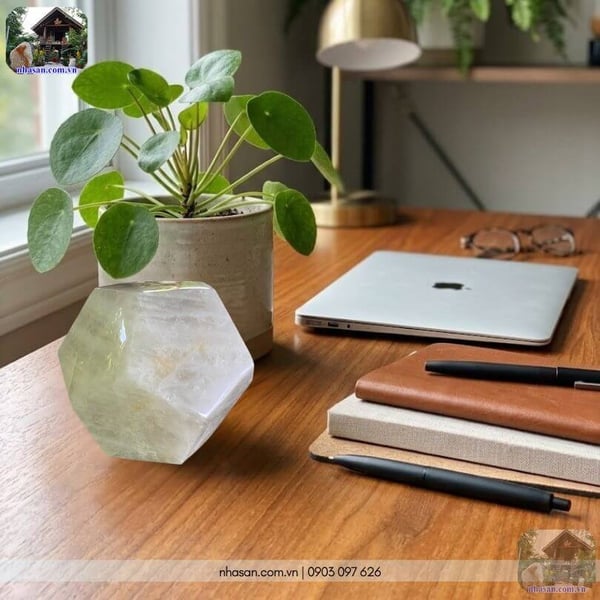 Đá thạch anh 12 mặt 10cm-1.08kg-QC1563