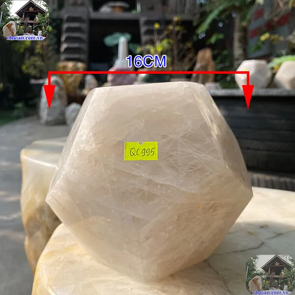 Đá thạch anh 12 mặt 16cm-4.79kg - QC995