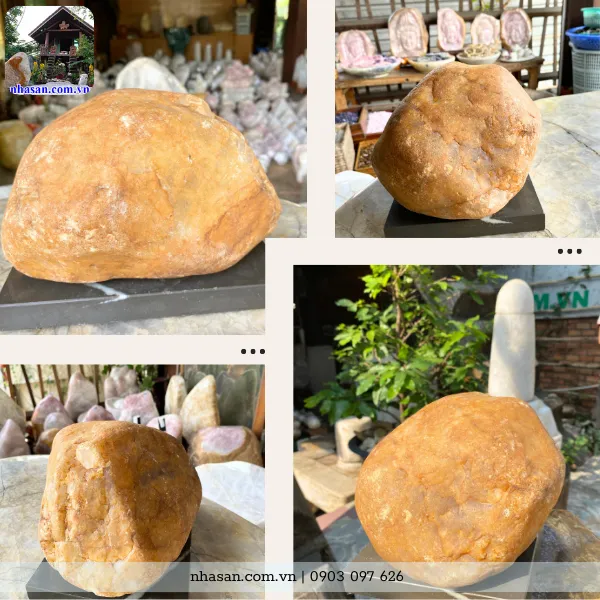 Đá thạch anh cuội suối CU05 nặng 6,2kg, kích thước: cao 13cm x ngang 22,5cm x dày 14cm