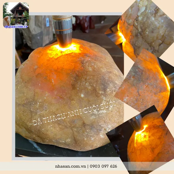 Đá thạch anh cuội suối CU05 nặng 6,2kg, kích thước: cao 13cm x ngang 22,5cm x dày 14cm