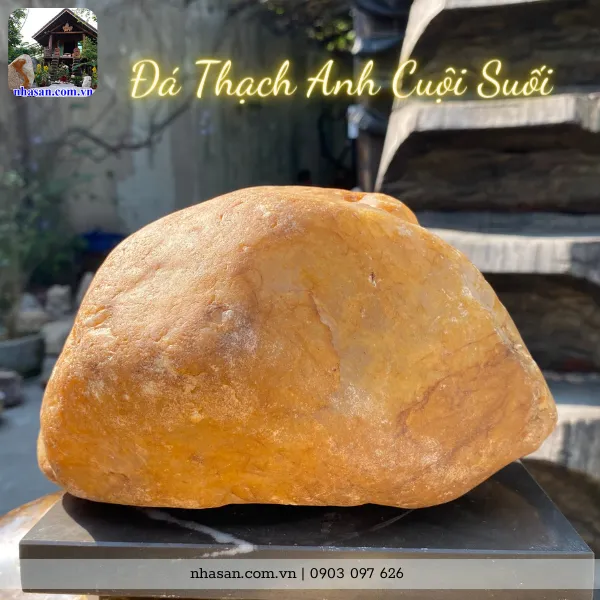 Đá thạch anh cuội suối CU05 nặng 6,2kg, kích thước: cao 13cm x ngang 22,5cm x dày 14cm