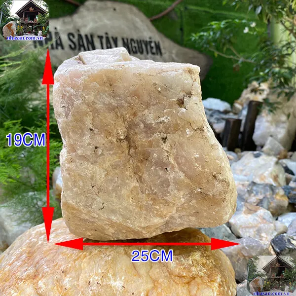 Đá thạch anh hồng thô 7.5kg-K166