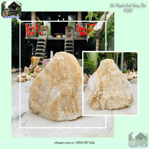 Đá thạch anh hồng thô K287 nặng 16,5kg cao 28cm x ngang 28cm x dày 18cm