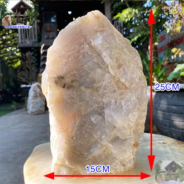 Đá thạch anh hồng thô khối 7kg-K146