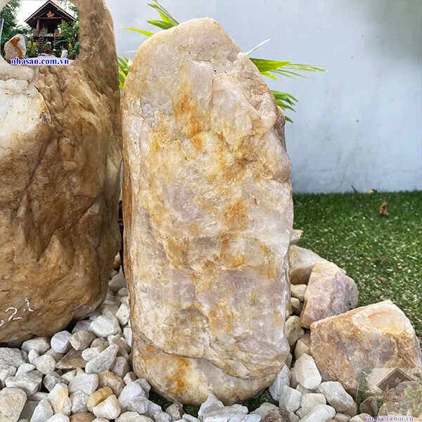 Đá thạch anh hồng thô khối 14kg-K154