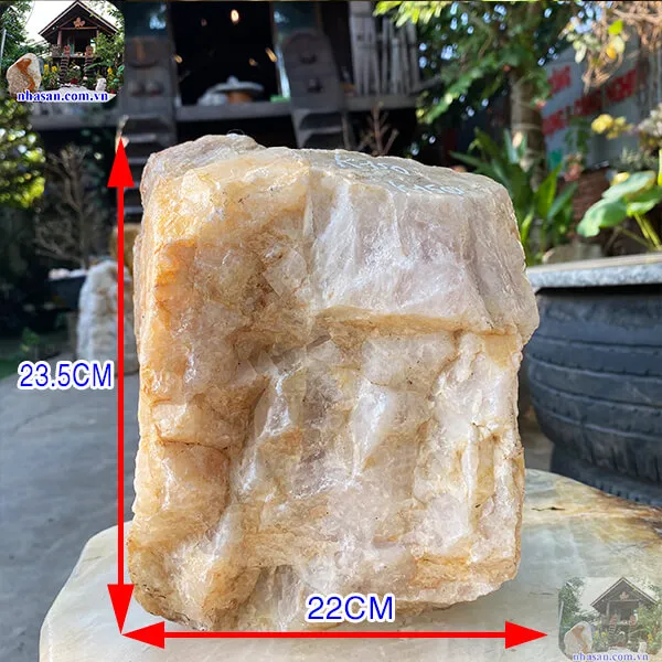 Đá thạch anh hồng thô khối 10kg-K150