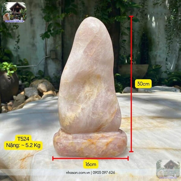Trụ đá thạch anh hồng 5.2kg - T524