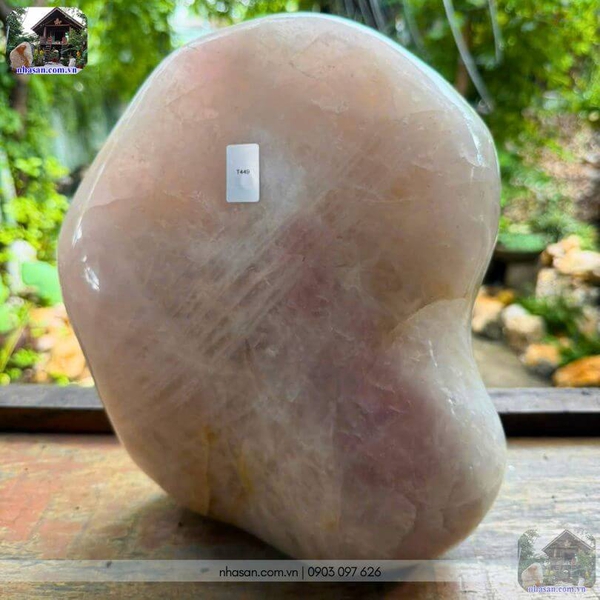 Trụ đá thạch anh hồng 9.2kg, cao 26cm x ngang 21cm x dày 14cm - T449