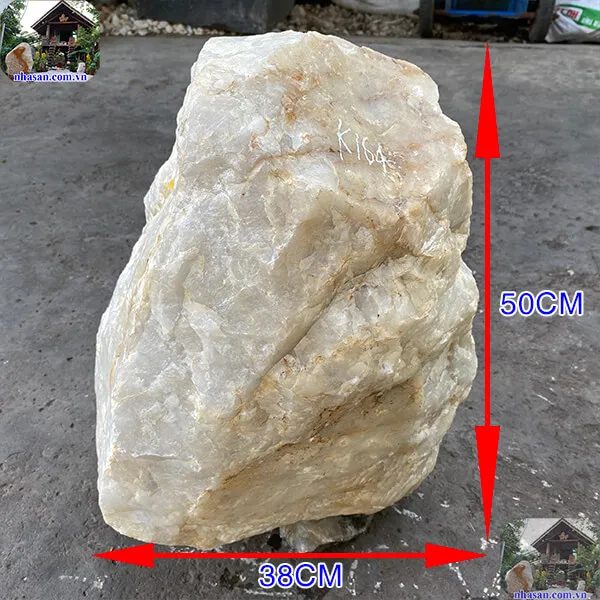 Đá thạch anh trắng thô khối 84kg-K164