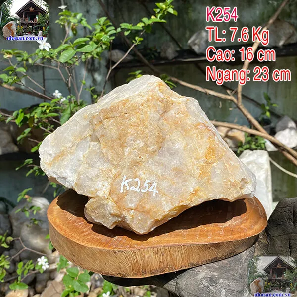  Đá thạch anh thanh tẩy 7.6kg, cao 16cm x ngang 23cm - K254
