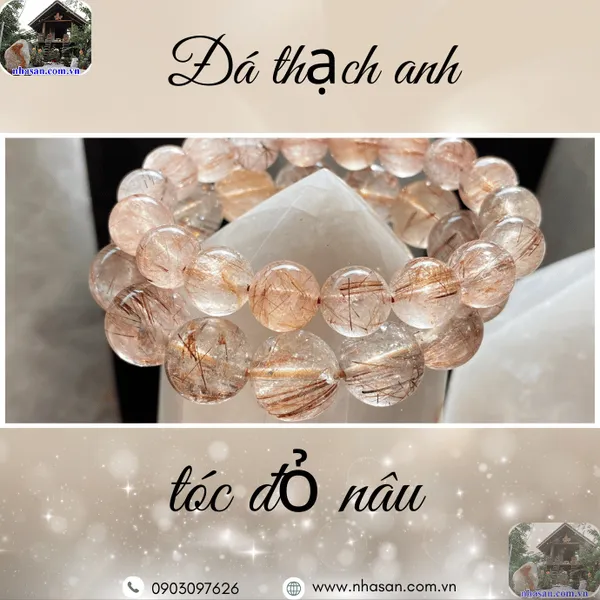 Vòng đá thạch anh tóc nâu đỏ - Thu hút tài khí và thành công