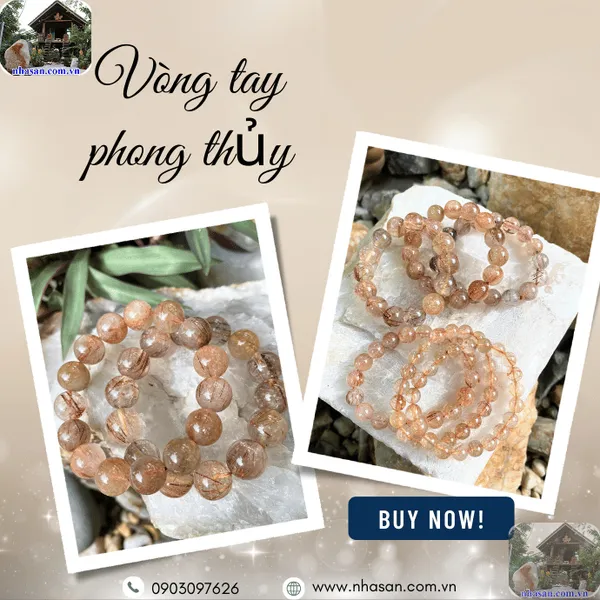 Vòng đá thạch anh tóc nâu đỏ - Thu hút tài khí và thành công