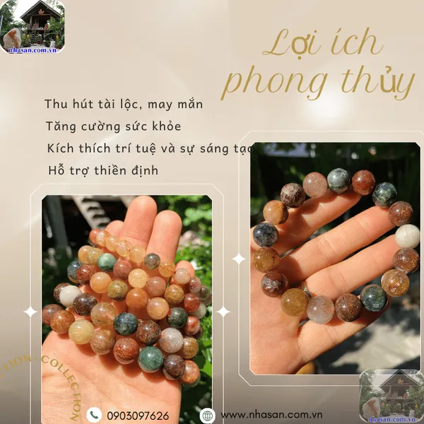 Vòng đá thạch anh tóc ngũ sắc - Bùa hộ mệnh may mắn, tài lộc