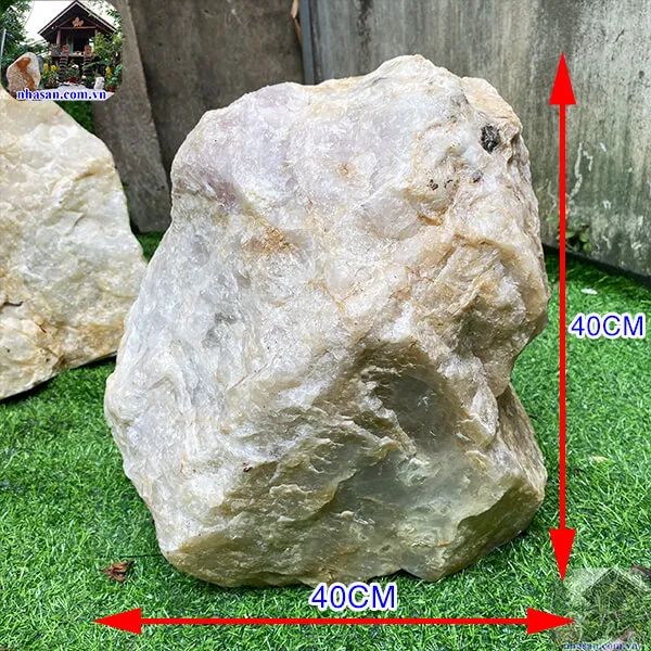 Đá thạch anh trắng hồng thô 58kg-K126