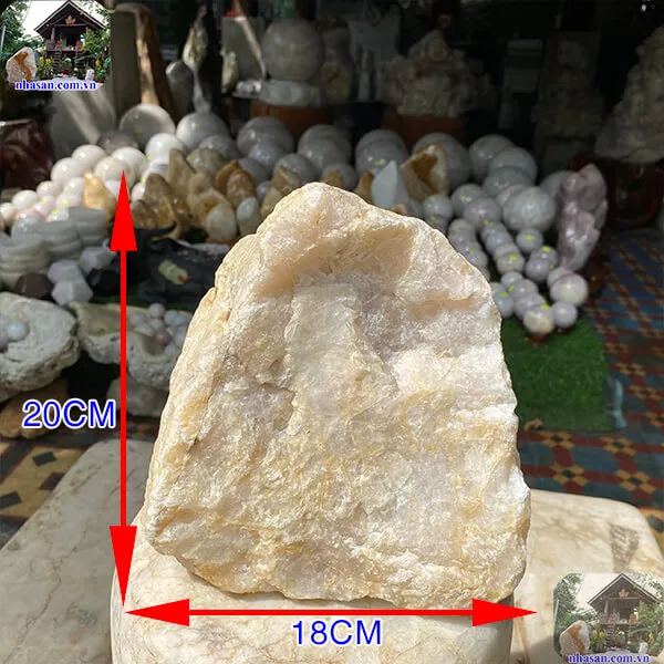 Đá thạch anh hồng thô 7kg-K173