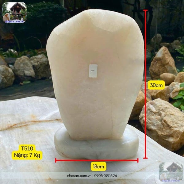 Trụ đá thạch anh trắng 7kg - T510