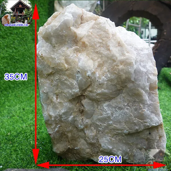 Đá thạch anh trắng thô khối 22kg-K123