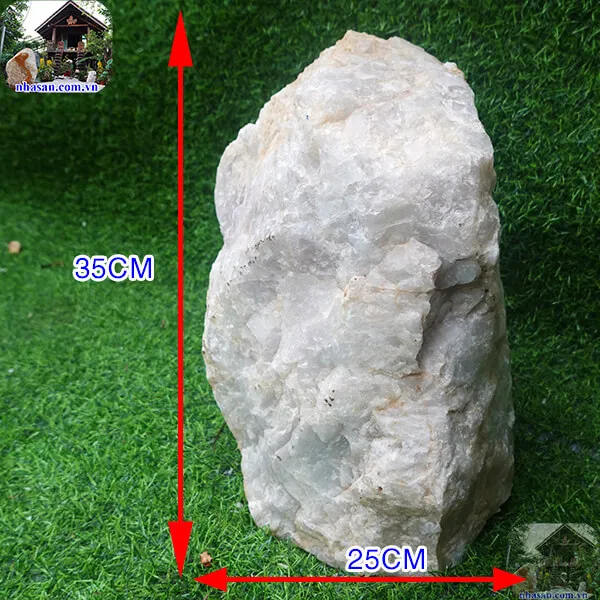 Đá thạch anh trắng thô khối 22kg-K123
