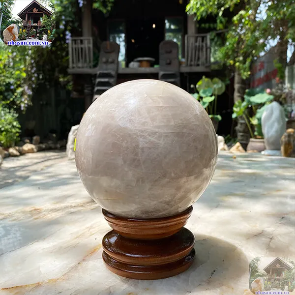 Quả cầu thạch anh hồng 15cm-4.88kg-QC1098