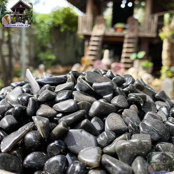 Đá bồ kết đen vụn đánh bóng 