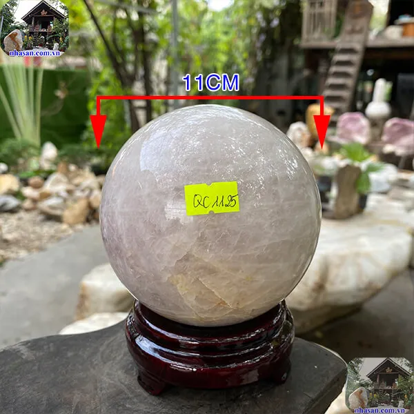 Quả cầu thạch anh hồng 11cm-1.9kg-QC1125