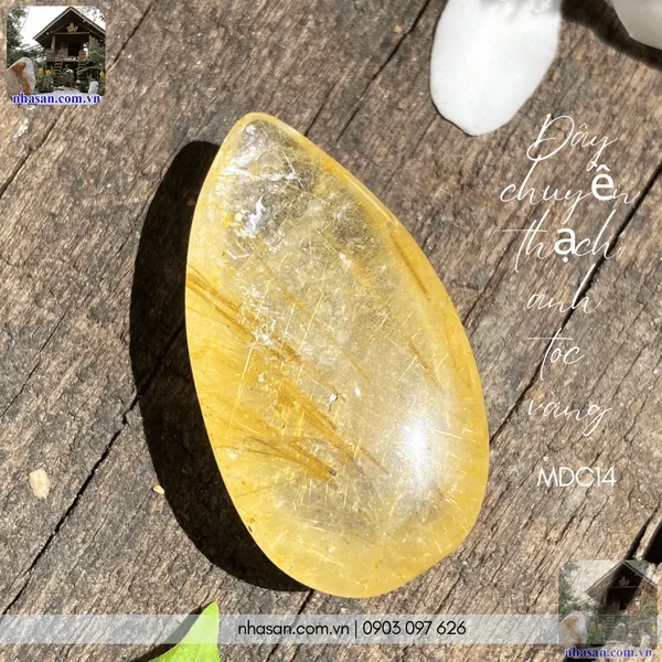 Dây chuyền thạch anh tóc vàng nặng 7gr, cao 3.1cm x ngang 1.7cm - MDC14