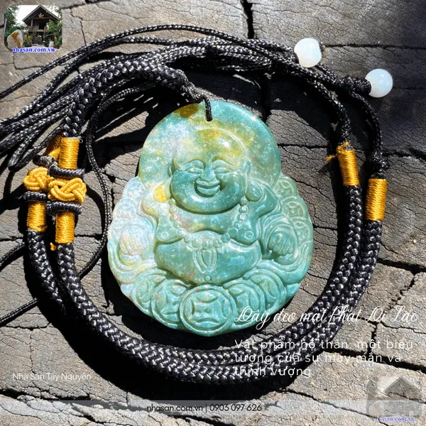 Dây đeo mặt Phật Di Lặc cười nặng 20gr, cao 4.5cm x ngang 3.9cm - MP37