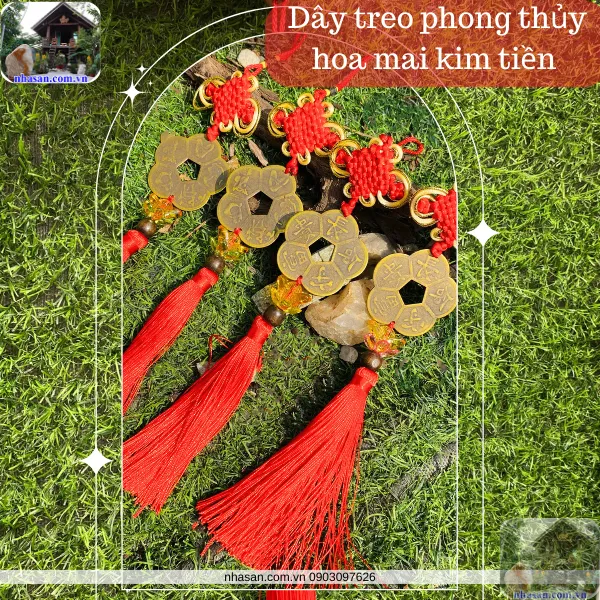 Dây treo phong thủy hoa mai kim tiền - Vượng khí, tài lộc, bình an
