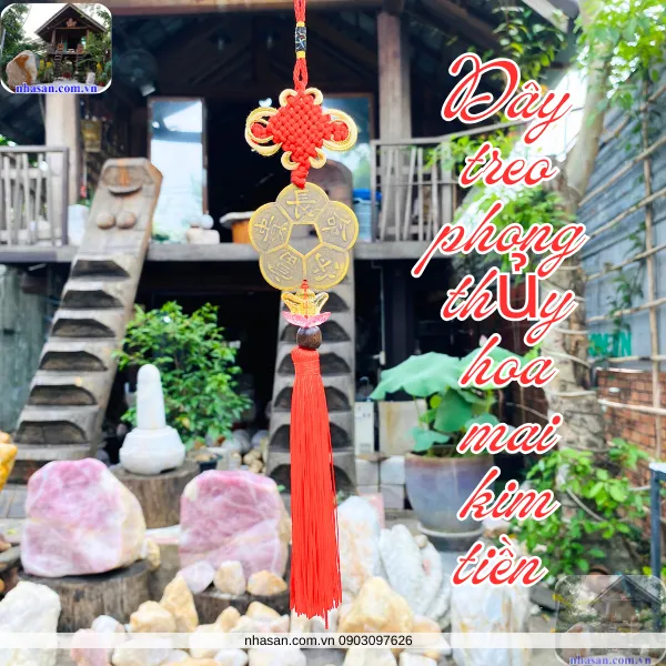 Dây treo phong thủy hoa mai kim tiền - Vượng khí, tài lộc, bình an