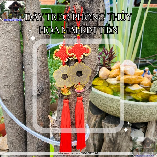 Dây treo phong thủy hoa mai kim tiền - Vượng khí, tài lộc, bình an