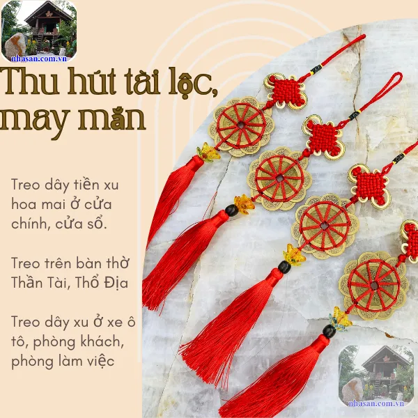 Dây treo tiền xu hoa mai thập toàn - Tích lộc thịnh vượng, sự nghiệp viên mãn