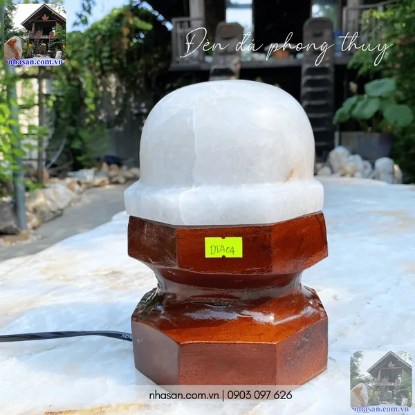 Đèn đá phong thủy DTA04 nặng 2,2kg, kích thước cao 19cm x ngang 13cm