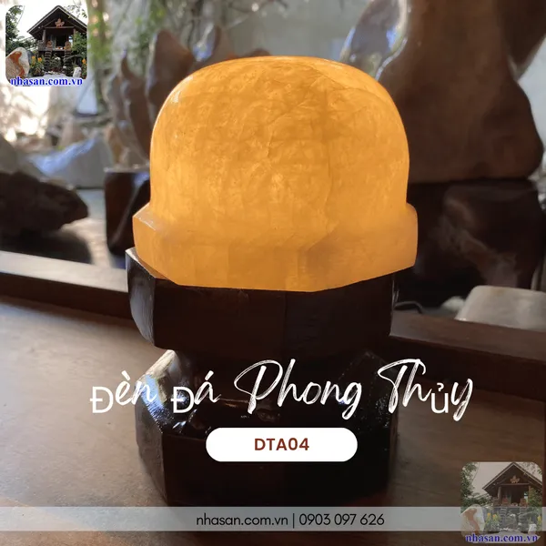 Đèn đá phong thủy DTA04 nặng 2,2kg, kích thước cao 19cm x ngang 13cm