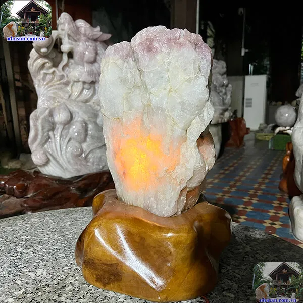 Đèn đá thạch anh thô trấn trạch - Khơi thông năng lượng chữa lành, thanh lọc khí