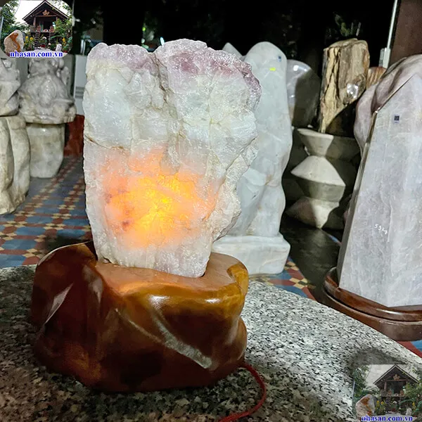 Đèn đá thạch anh thô trấn trạch - Khơi thông năng lượng chữa lành, thanh lọc khí