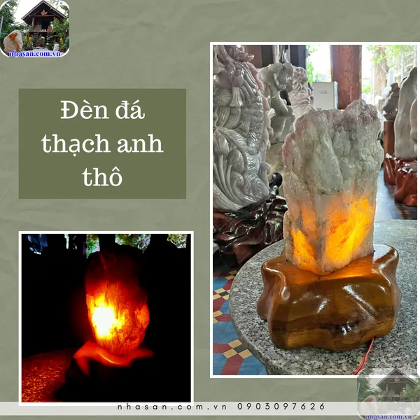 Đèn ngủ đá thạch anh cao cấp trang trí, trấn trạch