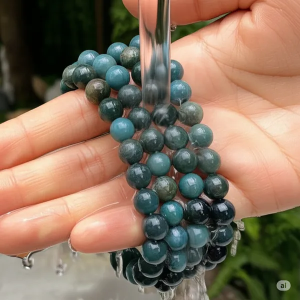 Vòng đá canxedon 10ly xanh tự nhiên