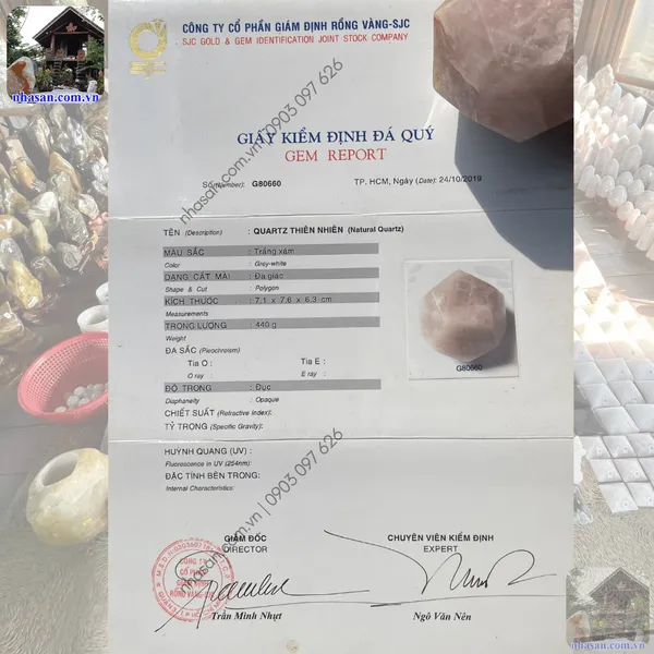 Quả cầu 12 mặt QC1341 thạch anh - 5.8kg - 17cm