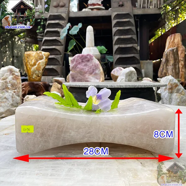 Gối đá thạch anh hồng 9.2kg-28cm G06
