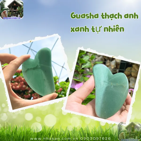 Guasha thạch anh xanh tự nhiên cao cấp - Bí quyết cho làn da sáng khỏe