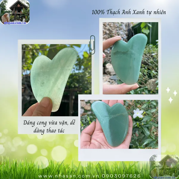 Guasha thạch anh xanh tự nhiên cao cấp - Bí quyết cho làn da sáng khỏe