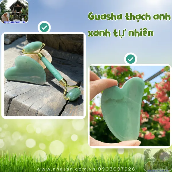 Guasha thạch anh xanh tự nhiên cao cấp - Bí quyết cho làn da sáng khỏe