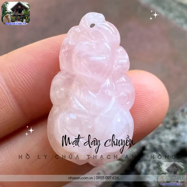 Mặt dây chuyền hồ ly chúa thạch anh hồng nặng 7gr, cao 3.3cm x ngang 1.8cm - MDC29