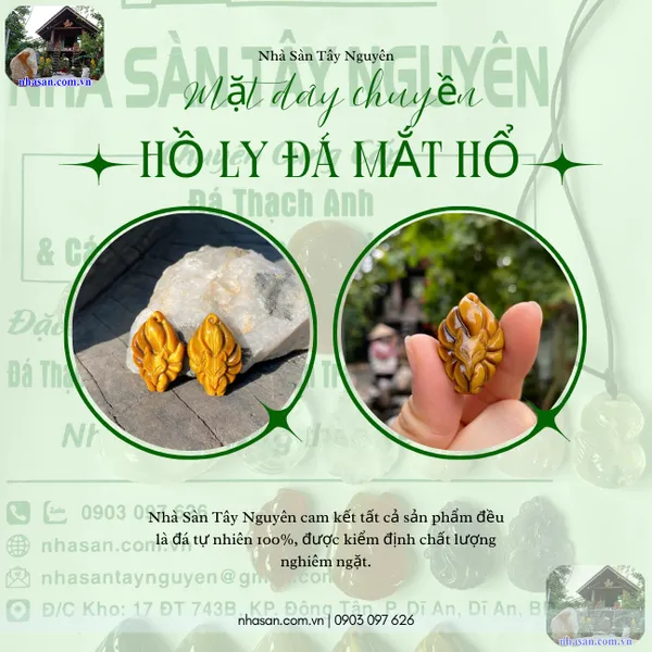 Mặt dây chuyền hồ ly đá mắt hổ nặng khoảng 6-7gr, cao 3cm x ngang 2cm - MDC27