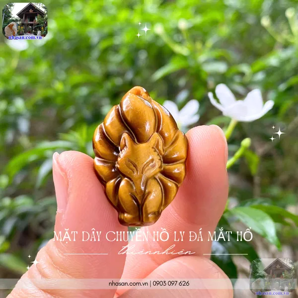 Mặt dây chuyền hồ ly đá mắt hổ nặng khoảng 6-7gr, cao 3cm x ngang 2cm - MDC27