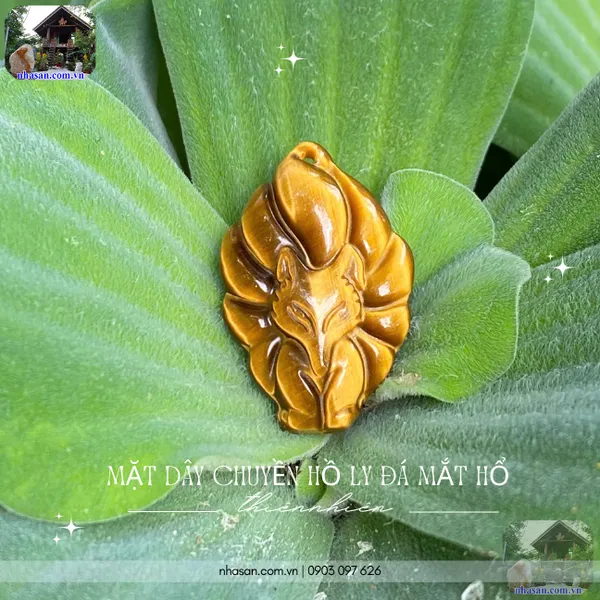 Mặt dây chuyền hồ ly đá mắt hổ nặng khoảng 6-7gr, cao 3cm x ngang 2cm - MDC27