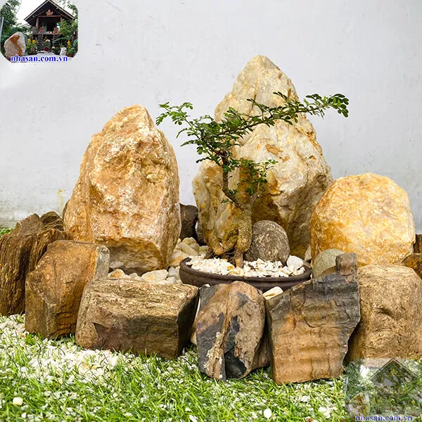 Tiểu cảnh hòn non bộ đá thạch anh giúp quy nạp tiền tài và danh vọng TC40
