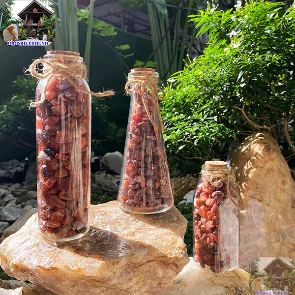 Lọ đá phong thủy may mắn - đá mã não đỏ