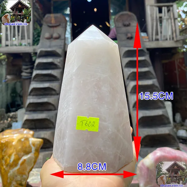 Trụ lục giác thạch anh hồng 1.3kg-T602